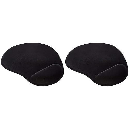 ednet 64020, Mauspad mit Handballenauflage, Polyester + PU + PU Gel, 225 x 180 x 3 mm, Farbe: schwarz (Packung mit 2) von ednet