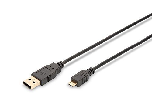 ednet 84199, USB 2.0 Anschlusskabel, 1m, USB A zu USB Micro B, Stecker/Stecker, Schwarz von ednet