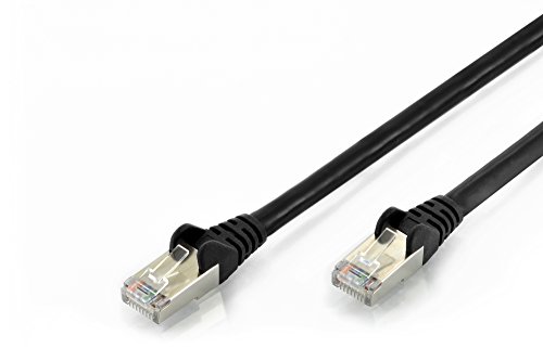 ednet 84585 Cat 6 Patchkabel S-FTP, 1m, 4 x 2 AWG 27/7, Twisted Pair, LSZH, Schwarz von ednet