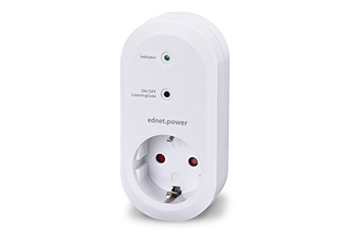 ednet Smart-Home - Funk-Steckdose - Innenbereich - Schaltleistung 3680 W (230 V / 16 A) - 433 MHz Technologie - Weiß von ednet