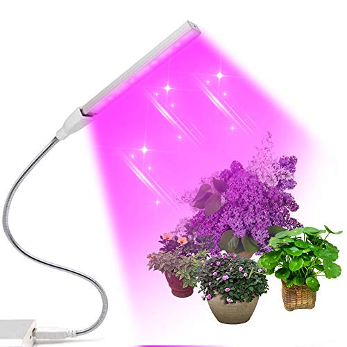 USB Pflanze Licht, LED Pflanzenlampe Pflanzen Glühbirnen USB Pflanzenleuchte LED Grow Licht Wachstumslampe für Gewächshaus Grow Box Treibhaus Zimmerpflanzen Gemüse und Blumen Color(21cm) von eecoo