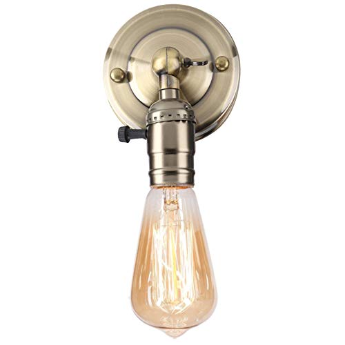 eecoo Vintage Licht Halter Haengeleuchte Wand Lampenfassung Edison mit Twist Schalter für Dekoration E27 Retro Vintage Deckenleuchte Adapter Beleuchtung für Küche, Schlafzimme(Bronze) von eecoo