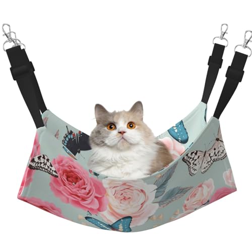 eeprty Bunte Blumen-Käfig-Hängematte, warme Haustier-Hängematte, weiche hängende Katzenbett-Matte, Winter, warm eeprty Bunte Blumen-Käfig-Hängematte, warme Haustier-Hängematte, weiche hängende Katzenbett-Matte, Winter, warm von eeprty