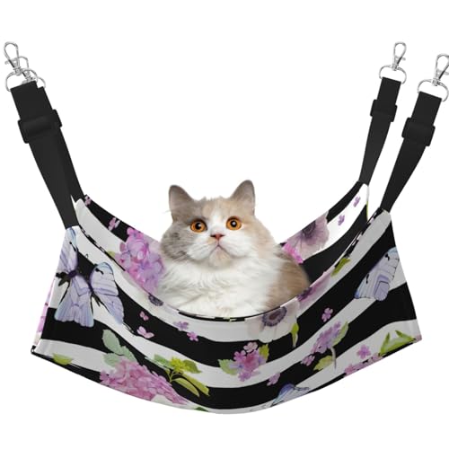 eeprty Haustier-Käfig-Hängematte mit Blumen- und Schmetterlings-Motiv, warme Haustier-Hängematte, weiche Hängematte für den Winter eeprty Haustier-Käfig-Hängematte mit Blumen- und Schmetterlings-Motiv, warme Haustier-Hängematte, weiche Hängematte für den Winter von eeprty