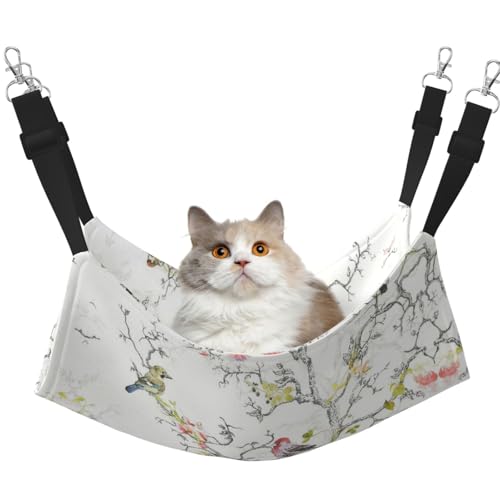 eeprty Haustier-Käfig-Hängematte mit Vögeln und Blumen, warme Haustier-Hängematte, weiche Hängematte für den Winter, warm eeprty Haustier-Käfig-Hängematte mit Vögeln und Blumen, warme Haustier-Hängematte, weiche Hängematte für den Winter, warm von eeprty