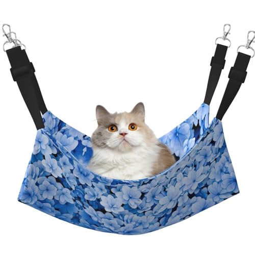 eeprty Haustier-Käfig-Hängematte mit blauen Blumen, warme Haustier-Hängematte, weiche Hängematte für den Winter, warm eeprty Haustier-Käfig-Hängematte mit blauen Blumen, warme Haustier-Hängematte, weiche Hängematte für den Winter, warm von eeprty