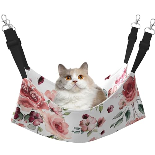 eeprty Haustier-Käfig-Hängematte mit blühenden Rosen-Blumen, warme Haustier-Hängematte, weiche Hängematte für den Winter, warm eeprty Haustier-Käfig-Hängematte mit blühenden Rosen-Blumen, warme Haustier-Hängematte, weiche Hängematte für den Winter, warm von eeprty