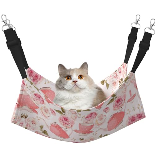 eeprty Pinke Teekannen-Haustier-Käfig-Hängematte, warme Haustier-Hängematte, weiche hängende Katzenbett-Matte, Winter, warm eeprty Pinke Teekannen-Haustier-Käfig-Hängematte, warme Haustier-Hängematte, weiche hängende Katzenbett-Matte, Winter, warm von eeprty