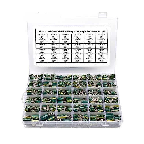 eexuujkl 925x Aluminium Elektrolytkondensator Sortiment – 36 Werte ESR Niedrig 36 Werte Aluminium Elektrolyt Metall Kit Langlebig von eexuujkl