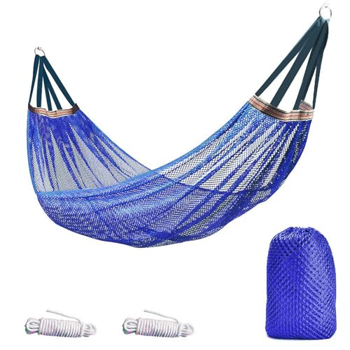 eexuujkl Ice Outdoor Camping Schaukel Hängematte Robuste Nylon Netz Hängematte Mit Riemen Und Taschen Polyester Hängematte Campingplatz , Bule eexuujkl Ice Outdoor Camping Schaukel Hängematte Robuste Nylon Netz Hängematte Mit Riemen Und Taschen Polyester Hängematte Campingplatz , Bule von eexuujkl