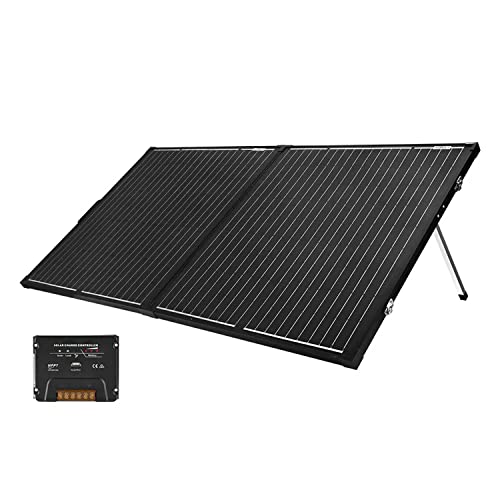 EFASO Solar Solarpanel Faltbar 160W Tragbar Monokristalline Solarmodule mit Solarladeregler mit 5V USB Ausgang von efaso