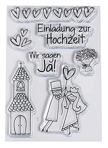 Clear Stempel-Set "Hochzeit", ca. 7,4x10,5cm von efco