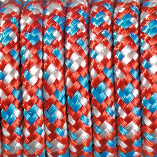 EFCO Farbe Mix Paracord Seil, Polyester Blend, rot/türkis/weiß, 2 mm x 4 m von efco