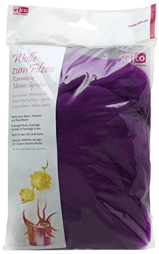 Efco – Wolle zum Filzen Merino Superfine, Wolle, lila, 19,5 mm, 30 g von efco