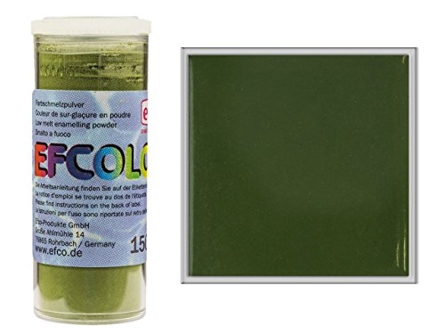 Efcolor Emaillierpulver, 10 ml, deckend, niedrige Temperatur, olivgrün von efco