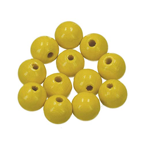 Holz-Perlen gelb 12 mm, 30 Stück, Efco von efco
