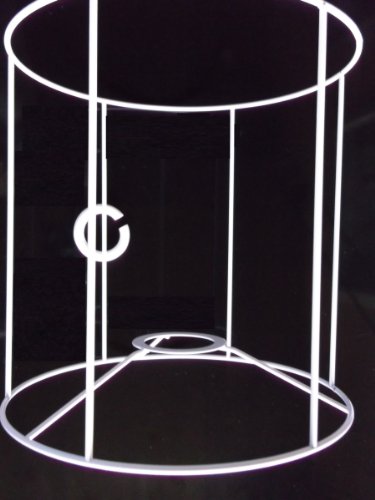 Lampenschirm-Gestell, rund, zylindrische Form, für E14 & E27, weiß, Ø 20 cm, 20 cm hoch von efco