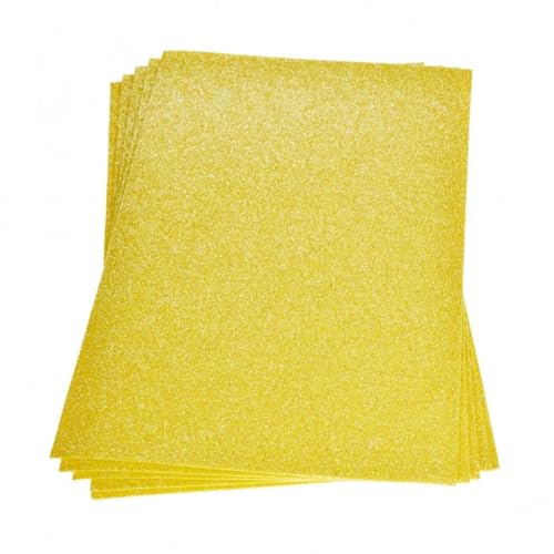 Moosgummiplatte mit Glitter 200x300x 2mm, 1 Stk. gelb, gelb von efco