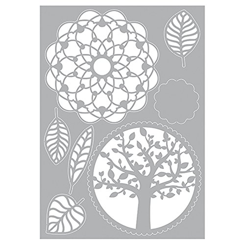 efco, Baum Blätter Mandala Stencil, Kunststoff, weiß, 29,7 x 21 x 0,1 cm von efco