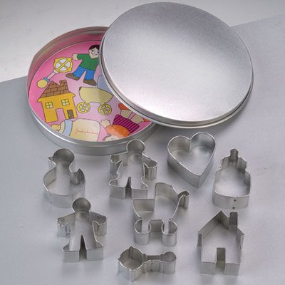 efco Cookie Familie Baby Schere, Metall, Silber, 12 cm/3,5–4,5 cm, 9 Stück von efco