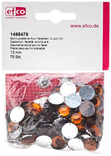 Efco Facet 2 Loch Gem Rose Dekorative Stein, Acryl, Braun, 12 mm, 75 von efco