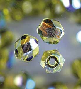 efco Glas facettiert, irisierend, rund Perlen, Oliv, 6 mm, 50 Stück von efco
