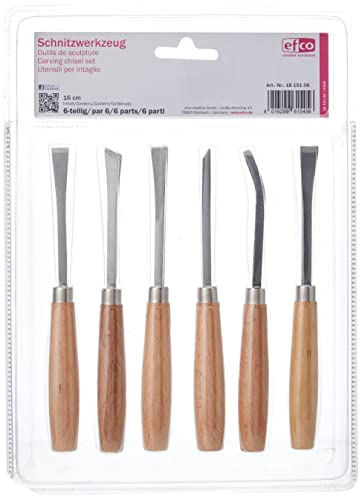 Efco Schnitzmeißel-Set 6-teilig 16 cm, Holz, braun, 20 x 10 x 4 cm von efco