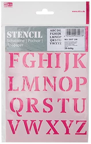 Efco Schablone mit Kleinbuchstaben-Motiv, 26 Designs, aus Kunststoff, transparent, A5 von efco