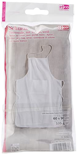 Efco 1215043 Schürze Baumwolle mit Tasche 60 x 90 cm weiß, 40 x 10 x 2 cm von efco