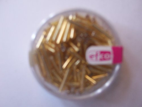 efco Stiftperlen in Gold 2 x 11mm - 13gr.Dose. Perlen von efco