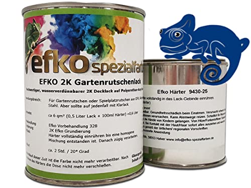 efko spezialfarben Gartenrutschenlack Rutschenlack Rutschenfarbe Blau inkl Klarlack (RAL5010 Enizianblau) von efko spezialfarben