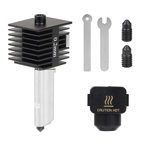 EFUTURETIME 0.2mm Hotend für Bambu Lab A1 und A1 Mini 3D Drucker Extruderteile mit Extra Wechselbaren 0.4mm, 0.6mm Gehärteten Stahl Düsen, Silikonabdeckung von efuturetime