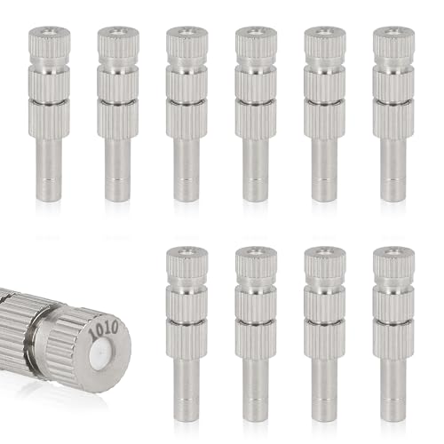 EFUTURETIME 10 x Nebeldüse Niederdruck 0,1 mm Nebel Düse Keramik, Nebeldüsen Messing Sprühdüsen mit Filter für 6mm Steckverbinder EFUTURETIME 10 x Nebeldüse Niederdruck 0,1 mm Nebel Düse Keramik, Nebeldüsen Messing Sprühdüsen mit Filter für 6mm Steckverbinder von efuturetime