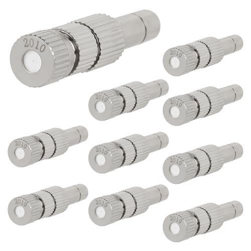 EFUTURETIME 10 x Nebeldüse Niederdruck 0,2 mm Nebel Düse Keramik, Nebeldüsen Messing Sprühdüsen mit Filter für 6mm Steckverbinder EFUTURETIME 10 x Nebeldüse Niederdruck 0,2 mm Nebel Düse Keramik, Nebeldüsen Messing Sprühdüsen mit Filter für 6mm Steckverbinder von efuturetime