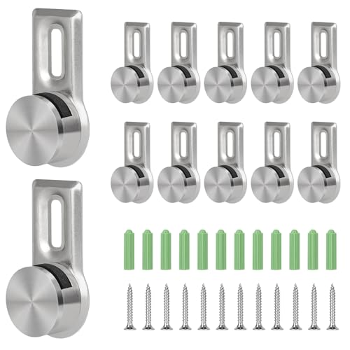EFUTURETIME 12 x Spiegelhalterung Wand Glasklemme, Spiegel Halterung mit 12 Edelstahlschrauben und 12 Wandankern für Plattenstärke 4 - 7 mm, Aufhängung für Acryl Glas Bilder EFUTURETIME 12 x Spiegelhalterung Wand Glasklemme, Spiegel Halterung mit 12 Edelstahlschrauben und 12 Wandankern für Plattenstärke 4 - 7 mm, Aufhängung für Acryl Glas Bilder von efuturetime