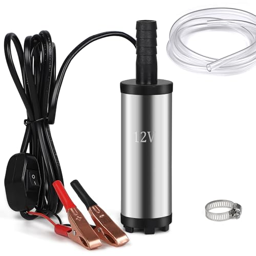 EFUTURETIME 12V DC Pumpe Wasser Ölpumpe 38mm, Mini Tauchpumpe mit 3m Schlauch Ø16mm und Schlauchklemmen, Edelstahl Wasserpumpe Tragbar für Auto, Boot EFUTURETIME 12V DC Pumpe Wasser Ölpumpe 38mm, Mini Tauchpumpe mit 3m Schlauch Ø16mm und Schlauchklemmen, Edelstahl Wasserpumpe Tragbar für Auto, Boot von efuturetime