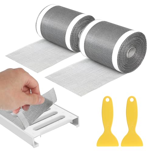 EFUTURETIME 2 STK. 10m Einweg Selbstklebend Duschabfluss Haarfänger, 9 cm x 10 m, Flexible Duschabfluss Mesh Aufkleber aus Fiberglas für Duschrinne Küche Bad, gegen Abflussverstopfung von efuturetime