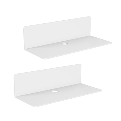 efuturetime® 2PCS Wandregal Weiß Acryl, 23 * 9.5cm, Schwimmende Wandregale, Schweberegal Ohne Bohren mit 4 Kabelclips, Displayregal Wand, Mini Regal für Büro, Bad, Küche, Schlafzimmer efuturetime® 2PCS Wandregal Weiß Acryl, 23 * 9.5cm, Schwimmende Wandregale, Schweberegal Ohne Bohren mit 4 Kabelclips, Displayregal Wand, Mini Regal für Büro, Bad, Küche, Schlafzimmer von efuturetime