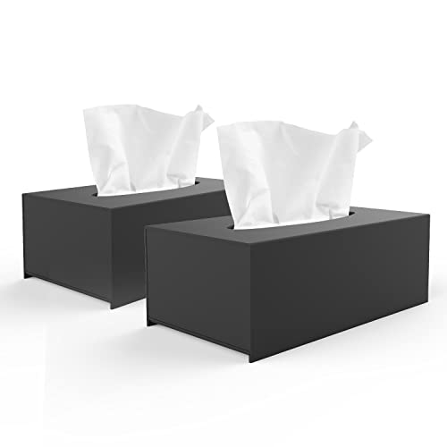EFUTURETIME 2stk. Taschentücher Box, 25 * 13 * 9cm, Kosmetiktücherbox, Taschentuchbox Acryl Wasserdicht, Magnetischer Unterseite, für Bäder, Küchen, Büros, Rechteckig, Schwarz EFUTURETIME 2stk. Taschentücher Box, 25 * 13 * 9cm, Kosmetiktücherbox, Taschentuchbox Acryl Wasserdicht, Magnetischer Unterseite, für Bäder, Küchen, Büros, Rechteckig, Schwarz von efuturetime