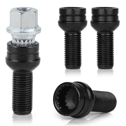 EFUTURETIME 4 x Radschrauben M14 x 1.5 mm Radbolzen mit eine Radsicherungsmutter mit 16 Zähne EFUTURETIME 4 x Radschrauben M14 x 1.5 mm Radbolzen mit eine Radsicherungsmutter mit 16 Zähne von efuturetime
