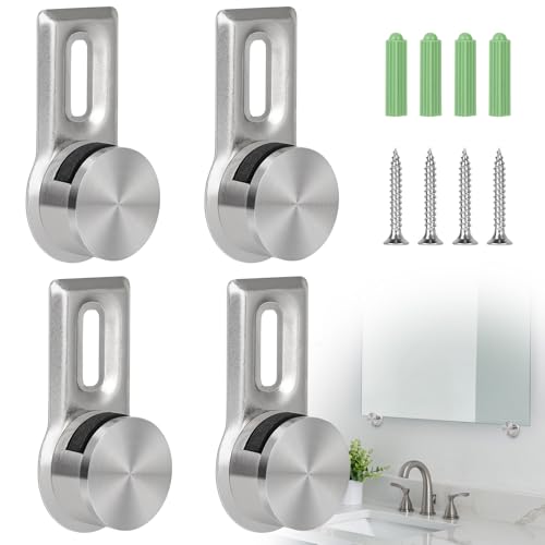 EFUTURETIME 4 x Spiegelhalterung Wand Glasklemme, Spiegel Halterung mit 4 Edelstahlschrauben und 4 Wandankern für Plattenstärke 4 - 7 mm, Aufhängung für Acryl Glas Bilder EFUTURETIME 4 x Spiegelhalterung Wand Glasklemme, Spiegel Halterung mit 4 Edelstahlschrauben und 4 Wandankern für Plattenstärke 4 - 7 mm, Aufhängung für Acryl Glas Bilder von efuturetime