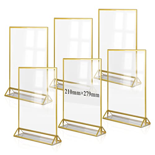 EFUTURETIME 6PCS Tischaufsteller Acryl A4, Doppelseitiger Bilderrahmen, Plexiglas Menükartenhalter Gold, T-Ständer, Thekenaufsteller, Fotorahmen für Foto, Hochzeitstischnummern, Cafe, Restaurant EFUTURETIME 6PCS Tischaufsteller Acryl A4, Doppelseitiger Bilderrahmen, Plexiglas Menükartenhalter Gold, T-Ständer, Thekenaufsteller, Fotorahmen für Foto, Hochzeitstischnummern, Cafe, Restaurant von efuturetime