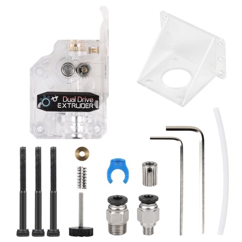 EFUTURETIME Dual Gear Bowden Extruder Transparent Kit für Anycubic Tevo Tornado CR10 3D Drucker, für 1,75mm PLA ABS TPU PETG von efuturetime