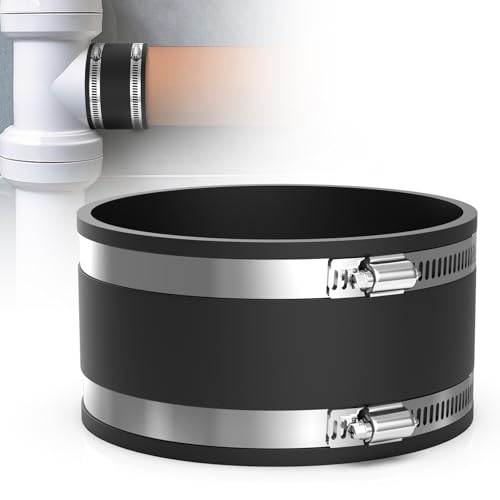 EFUTURETIME Flexible Gummimuffe 125mm aus EPDM mit Schlauchschellen Edelstahl, Rohrverbinder Gummi Innen φ 125mm Gummimanschette Lärmreduzierung für Lüftungsrohr, Staubabscheider, Kohlefilter von efuturetime