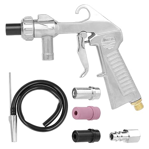 EFUTURETIME Sandstrahlpistole Set Druckluft, Sandstrahlen Gerät mit Gummischlauch (1M), Sandstrahl mit eine Keramikdüsen, Weiße und Schwarze Metalldüse, ein Luftanschlussnippel von efuturetime