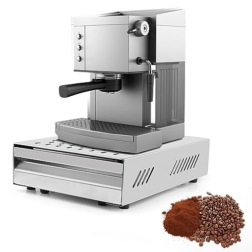 EFUTURETIME Sudschublade für Siebträgermaschine Kaffee Abklopfbehälter Edelstahl, Klopfbehälter mit Herausnehmbarer Geräuschabsorbierender Schlagstange, 350 x 250 x 100mm, Silber von efuturetime