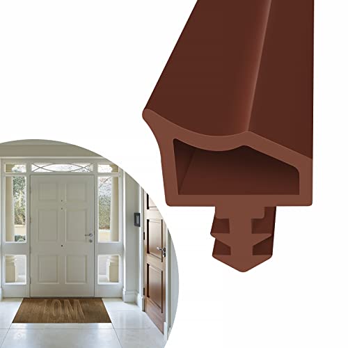 EFUTURETIME Türdichtung Braun【10m】-Zimmertürdichtung perfekt für Holztüren zur Schalldämmung und Kollisionsvermeidung Zargendichtung von efuturetime