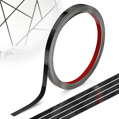 EFUTURETIME Wandleisten Selbstklebend Edelstahl, 1cmx5m, Zierleisten Flexibel, Wand Trim aus Metall mit Spiegeleffekt für Dekoration, Möbel, Spiegelrand, Wand, Tür, Decke, Schwarz EFUTURETIME Wandleisten Selbstklebend Edelstahl, 1cmx5m, Zierleisten Flexibel, Wand Trim aus Metall mit Spiegeleffekt für Dekoration, Möbel, Spiegelrand, Wand, Tür, Decke, Schwarz von efuturetime