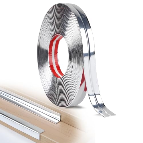 EFUTURETIME Zierleisten Selbstklebend Silber 2cm×10m Eck Stuckleisten Wand Flexible Leiste Dekorative für Türrahmen Fenster Sockelleisten Decken Schränke Tischkantenschutz, Spiegel Glänzendes Silber von efuturetime