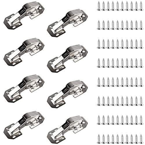 EFUTURETIME 8 x Schrank Scharniere Schranktür Softclose Aufschraubscharnier mit Feder 90°, 113×43 mm Möbelscharnier mit Hydraulische Dämpfung für Schrank von efuturetime